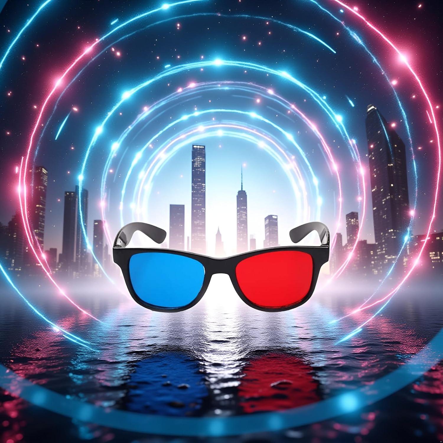 Gafas 3D Universales Junfamilee Rojas y Azules para TV y Juegos