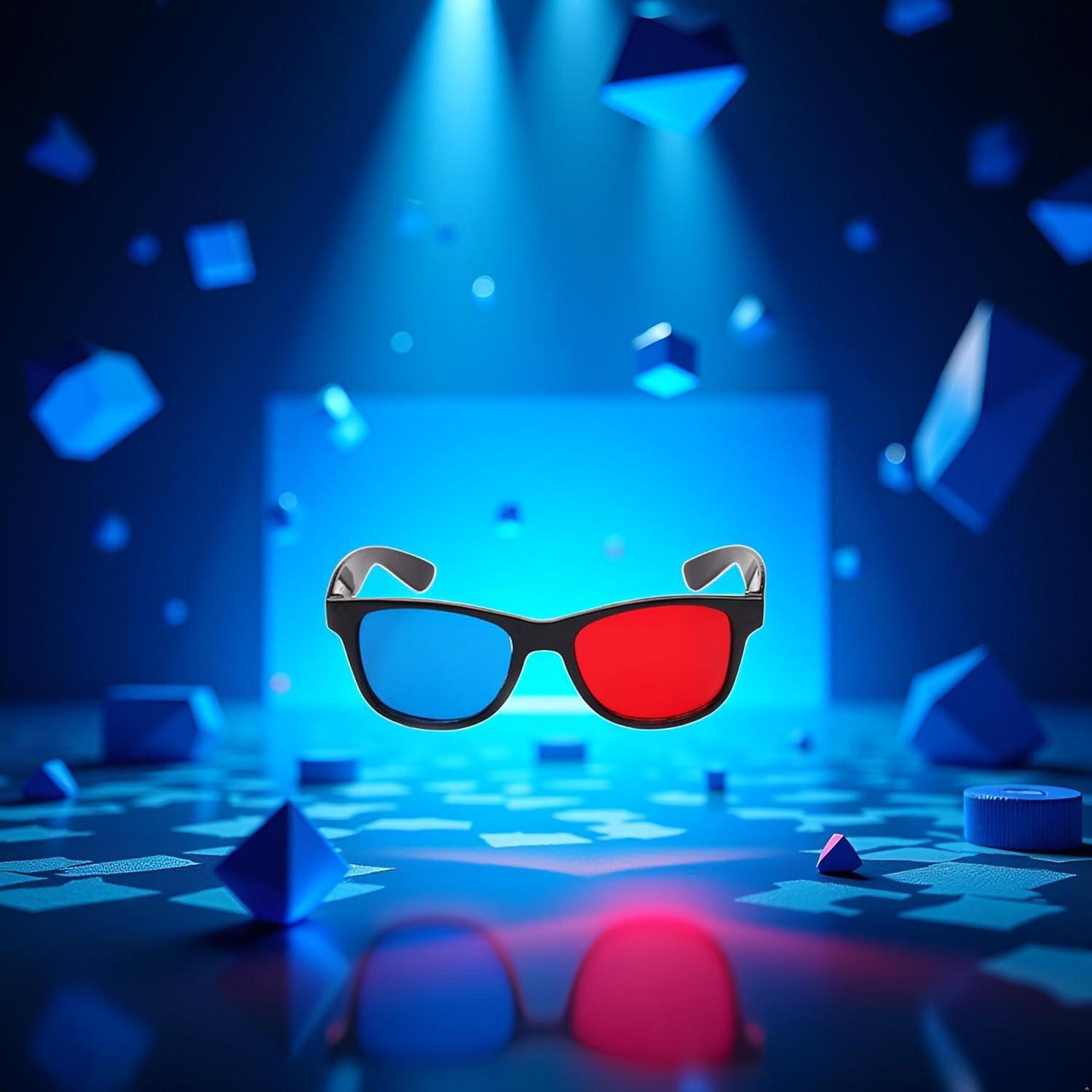 Gafas 3D Universales Junfamilee Rojas y Azules para TV y Juegos