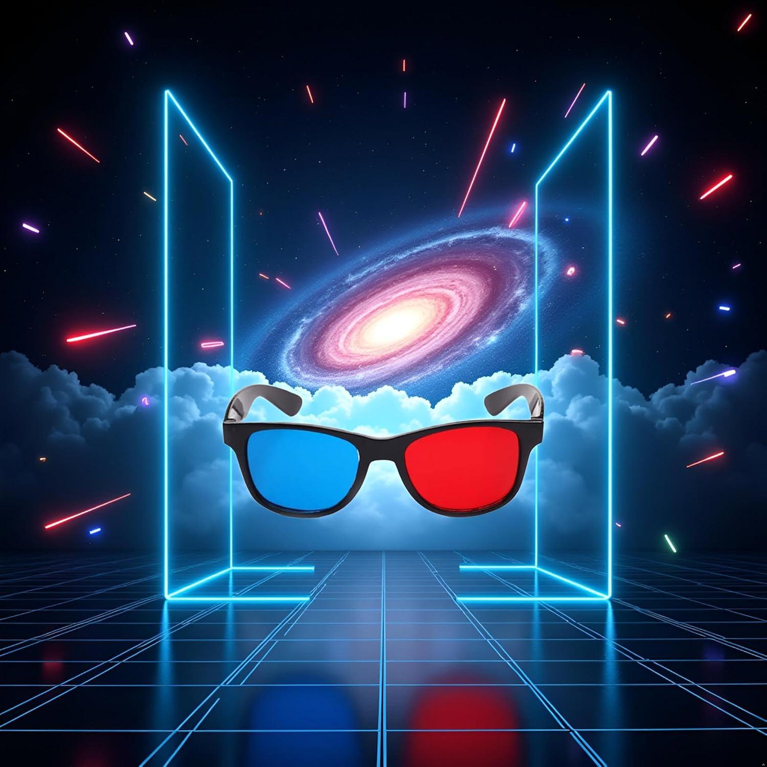 Gafas 3D Universales Junfamilee Rojas y Azules para TV y Juegos