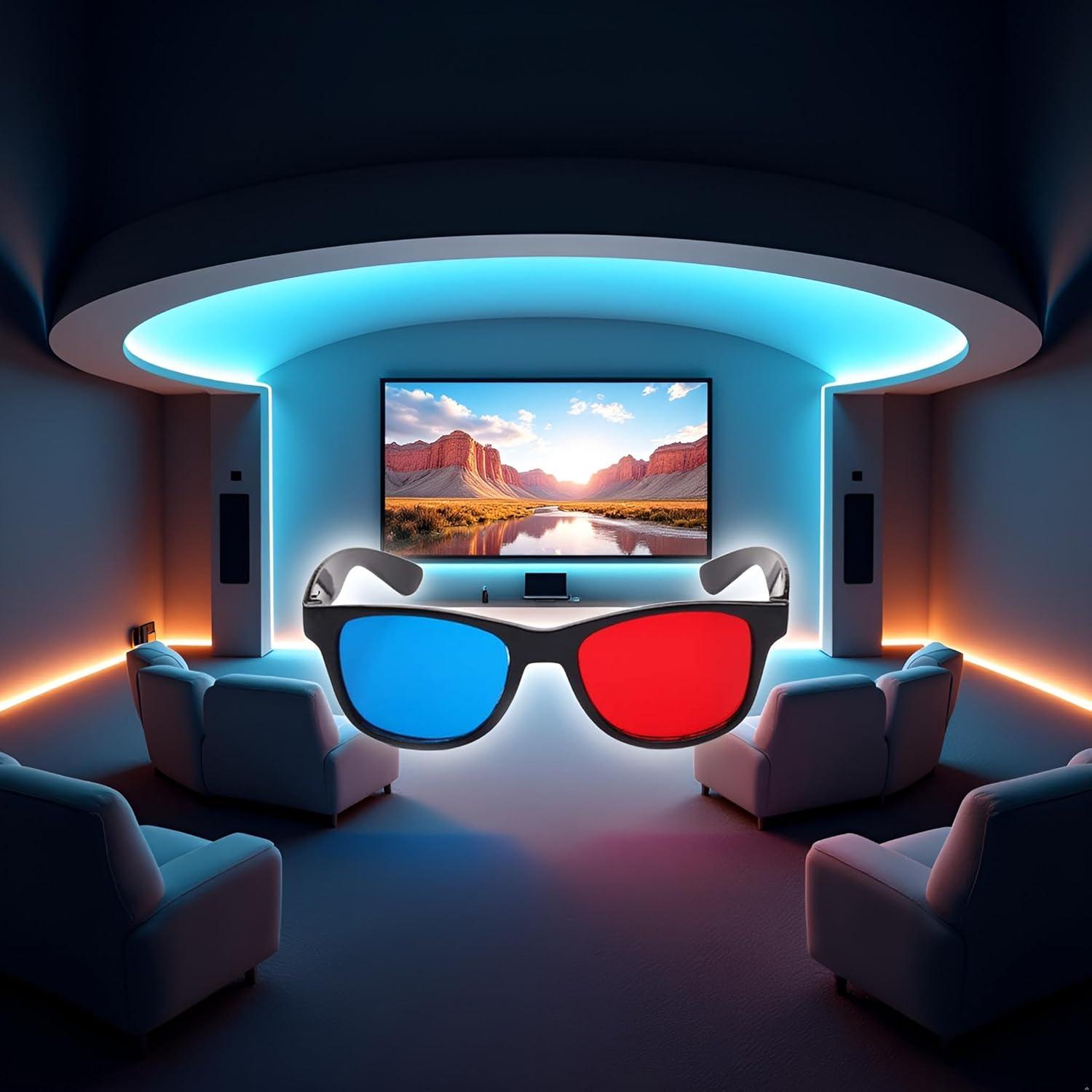 Gafas 3D Universales Junfamilee Rojas y Azules para TV y Juegos