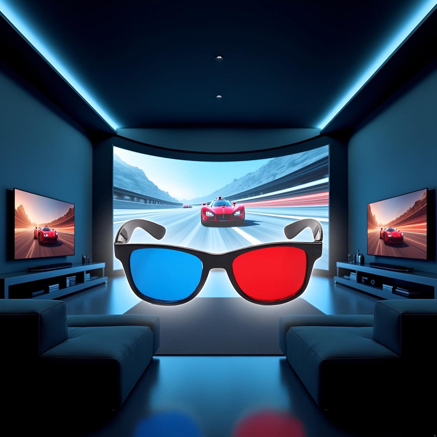 Gafas 3D Universales Junfamilee Rojas y Azules para TV y Juegos
