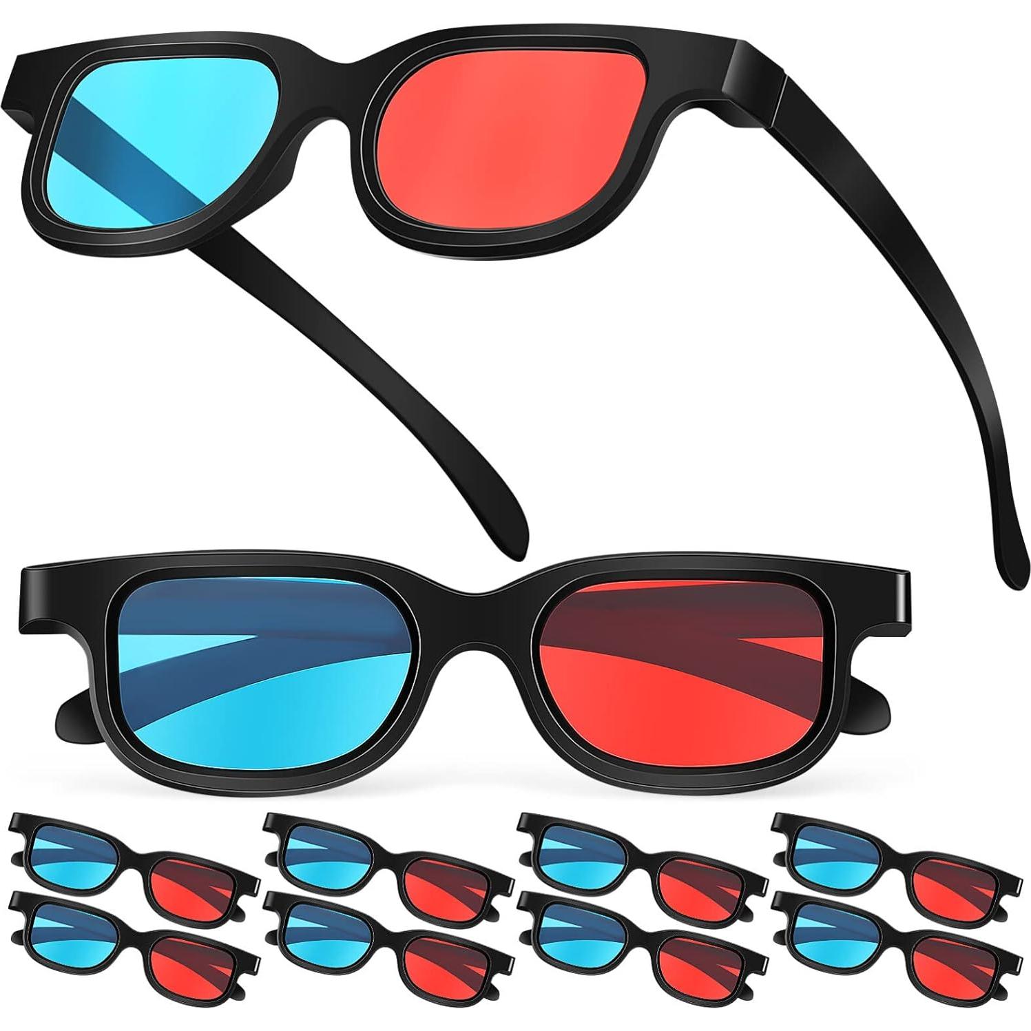 Gafas 3D Estereoscópicas MAGICLULU 10 Pcs Rojo-Azul