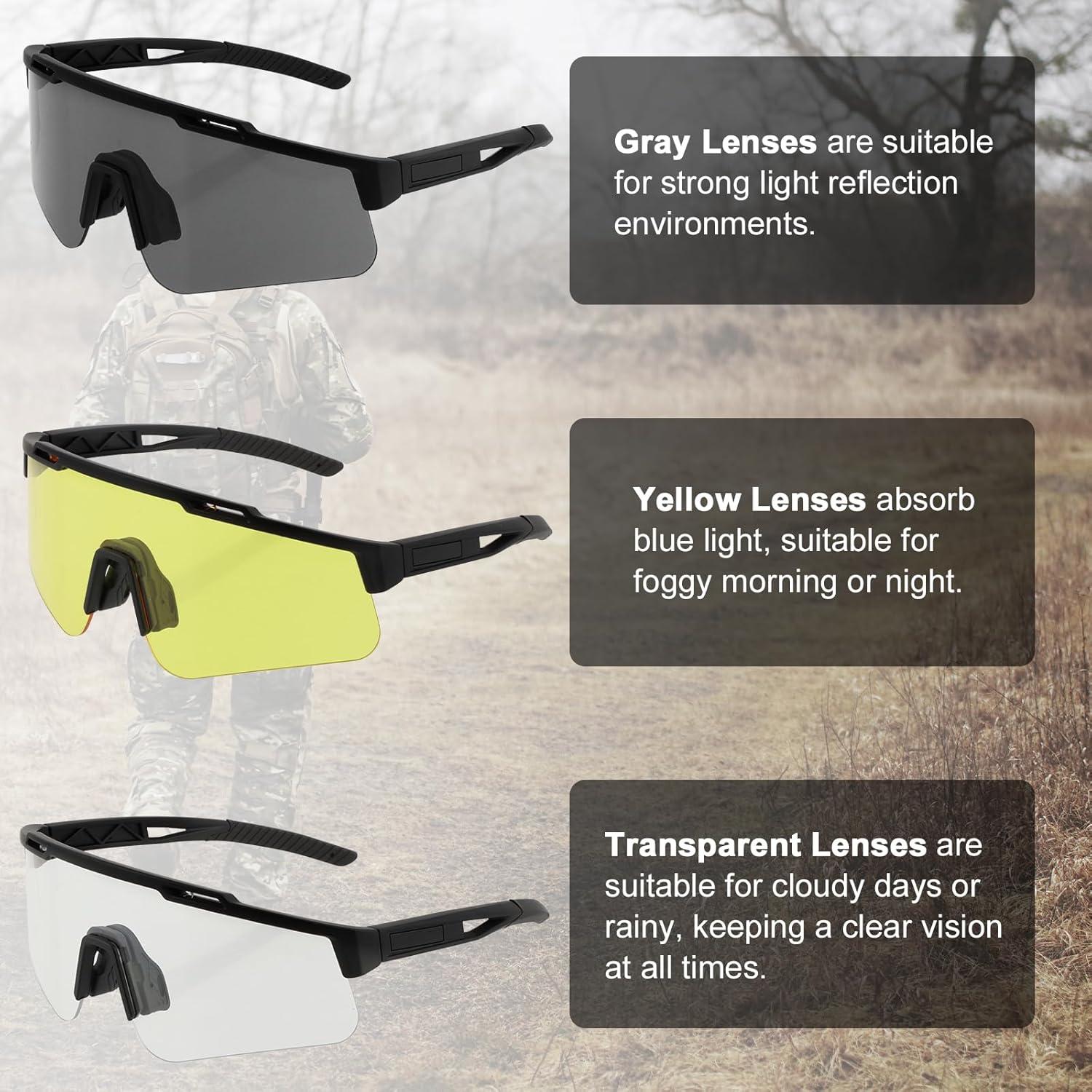 Gafas Tácticas Antivaho ToopMount con 3 Lentes Intercambiables