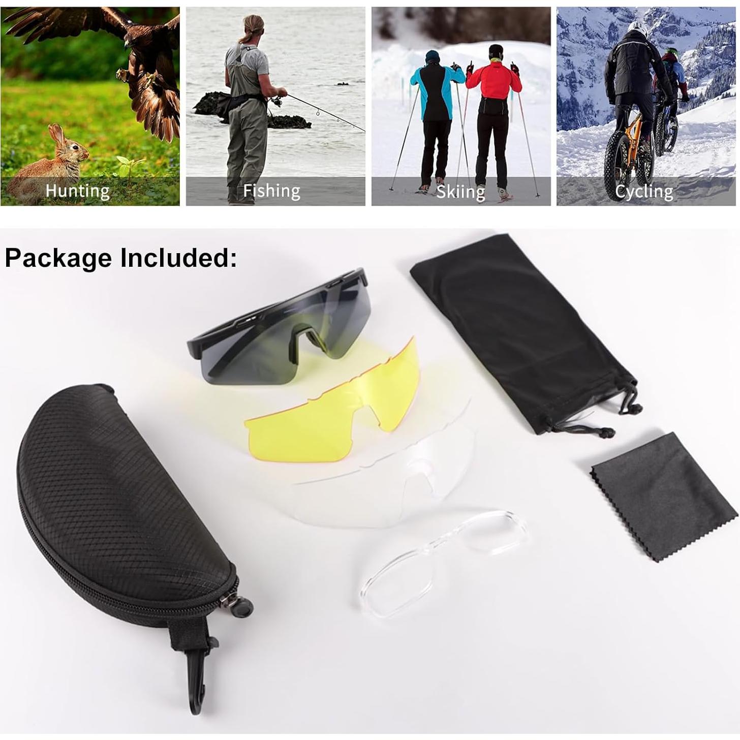 Gafas Tácticas Antivaho ToopMount con 3 Lentes Intercambiables