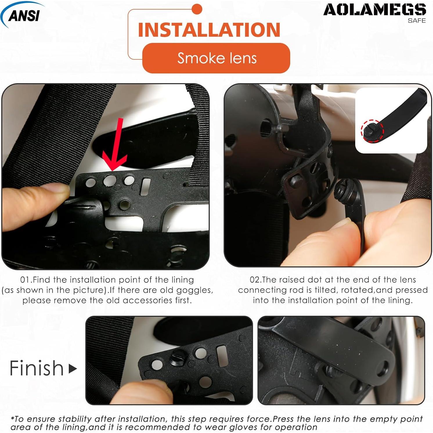 Gafas de Seguridad Aolamegs Safe ANSI Z87 con Lente Claro y Tinte