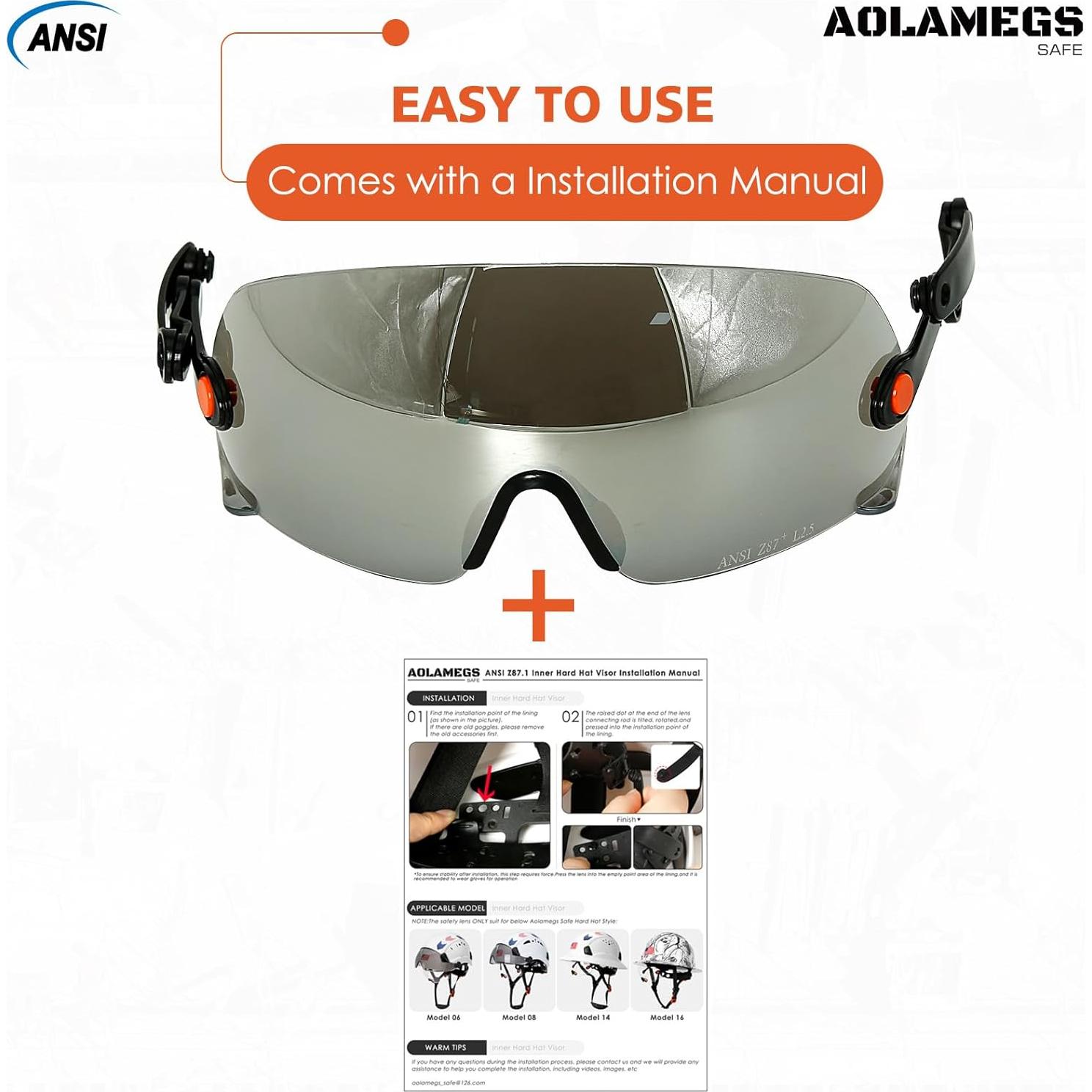 Gafas de Seguridad Aolamegs Safe ANSI Z87 con Lente Claro y Tinte