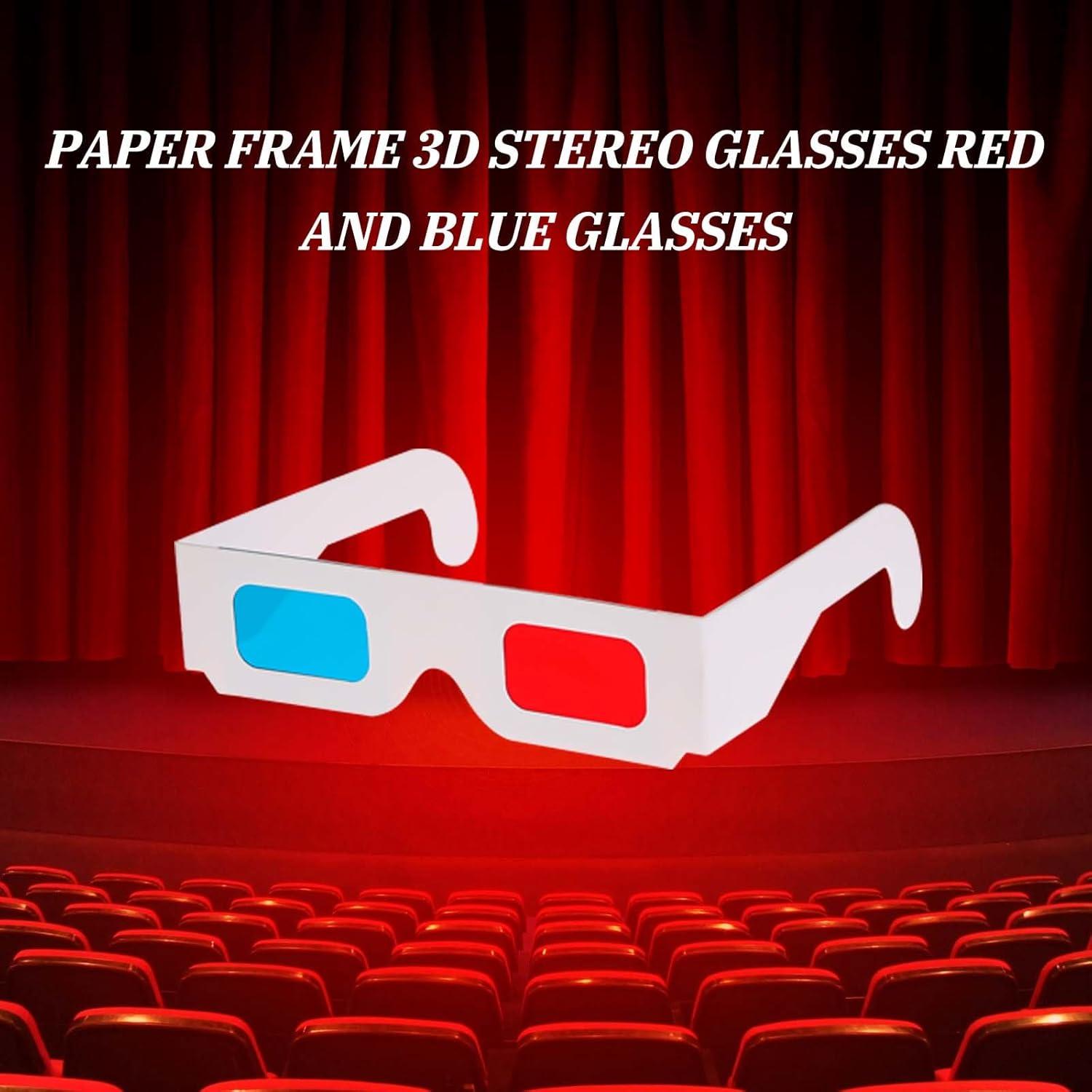 20 Pares de Gafas 3D de Papel Salbsever - Lentes Rojas y Cian