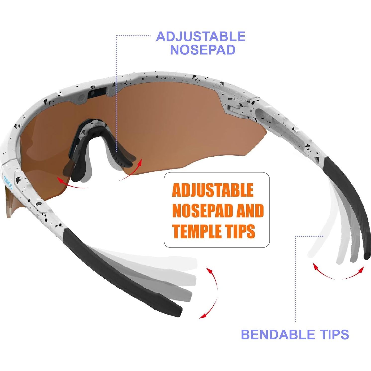 Gafas de sol deportivas ER00 para hombres, tamaño grande, UV400