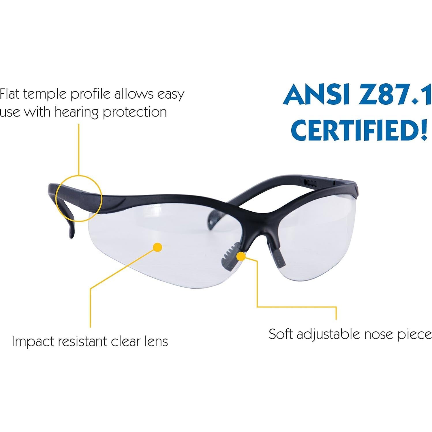 Gafas Caldwell Pro Ajustables con Lentes Claros para Tiro y Caza