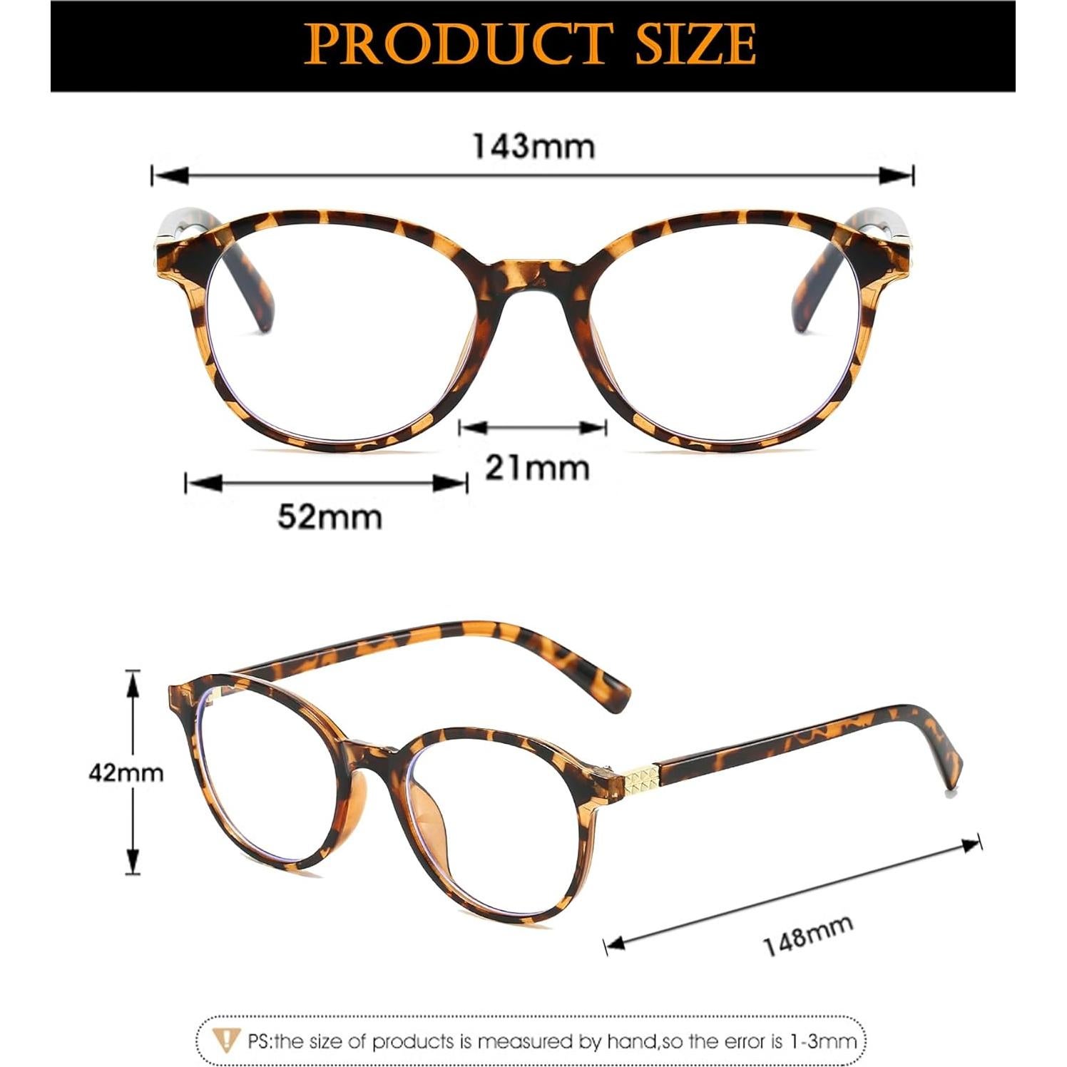 Gafas Redondas EYLRIM con Protección Luz Azul 52mm Tortuga