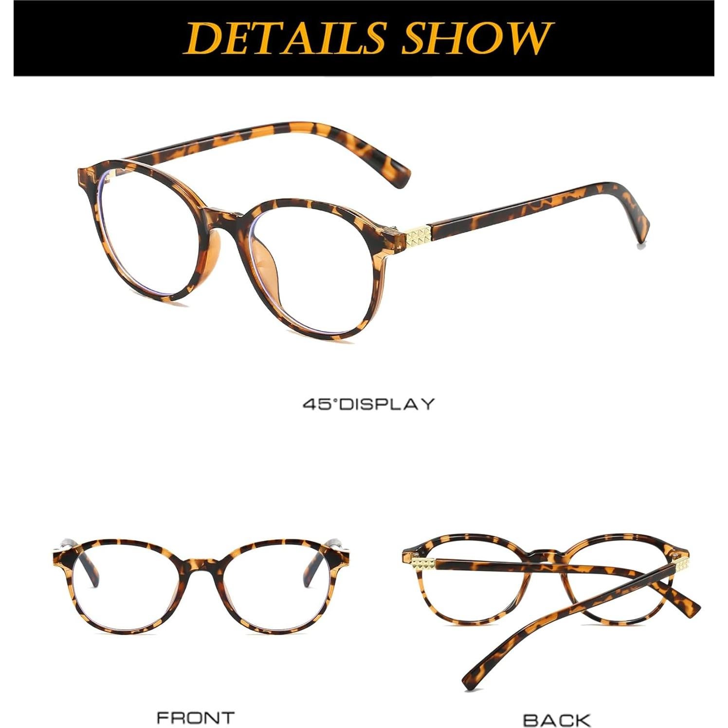 Gafas Redondas EYLRIM con Protección Luz Azul 52mm Tortuga