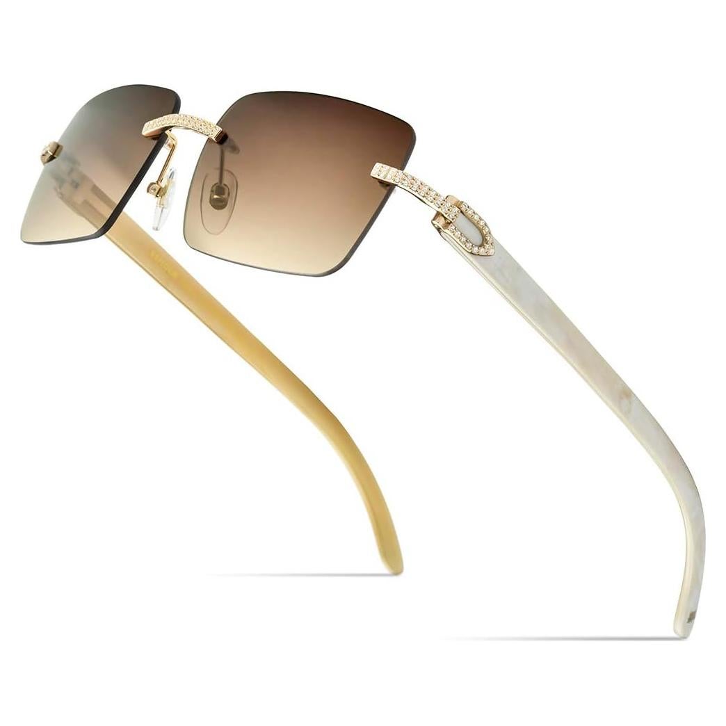 Gafas de Sol Hepidem Cuerno de Búfalo UV400 Sin Montura