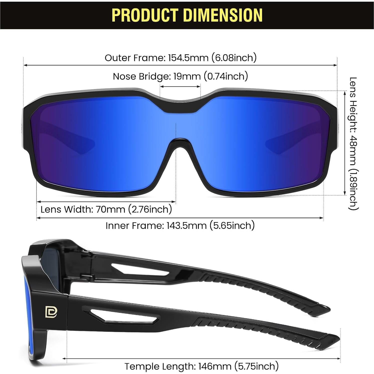 Gafas de sol polarizadas DUCO DC8868 para miopía - Ajuste deportivo