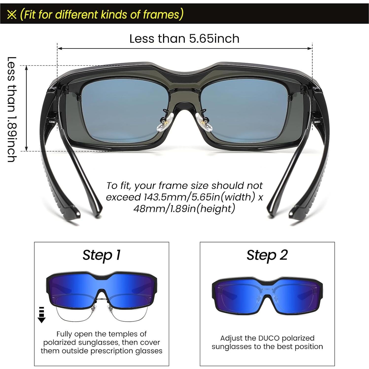 Gafas de sol polarizadas DUCO DC8868 para miopía - Ajuste deportivo