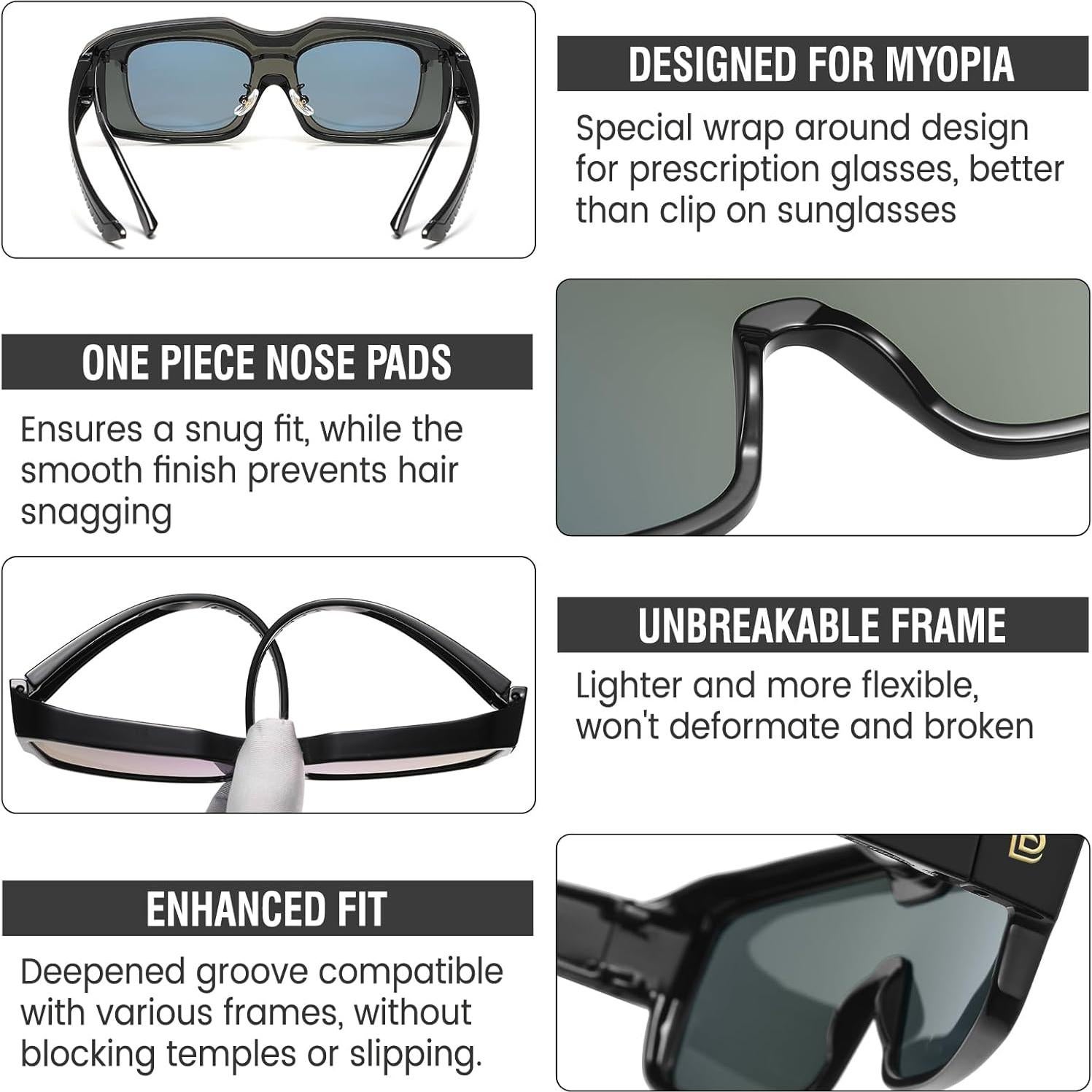 Gafas de sol polarizadas DUCO DC8868 para miopía - Ajuste deportivo