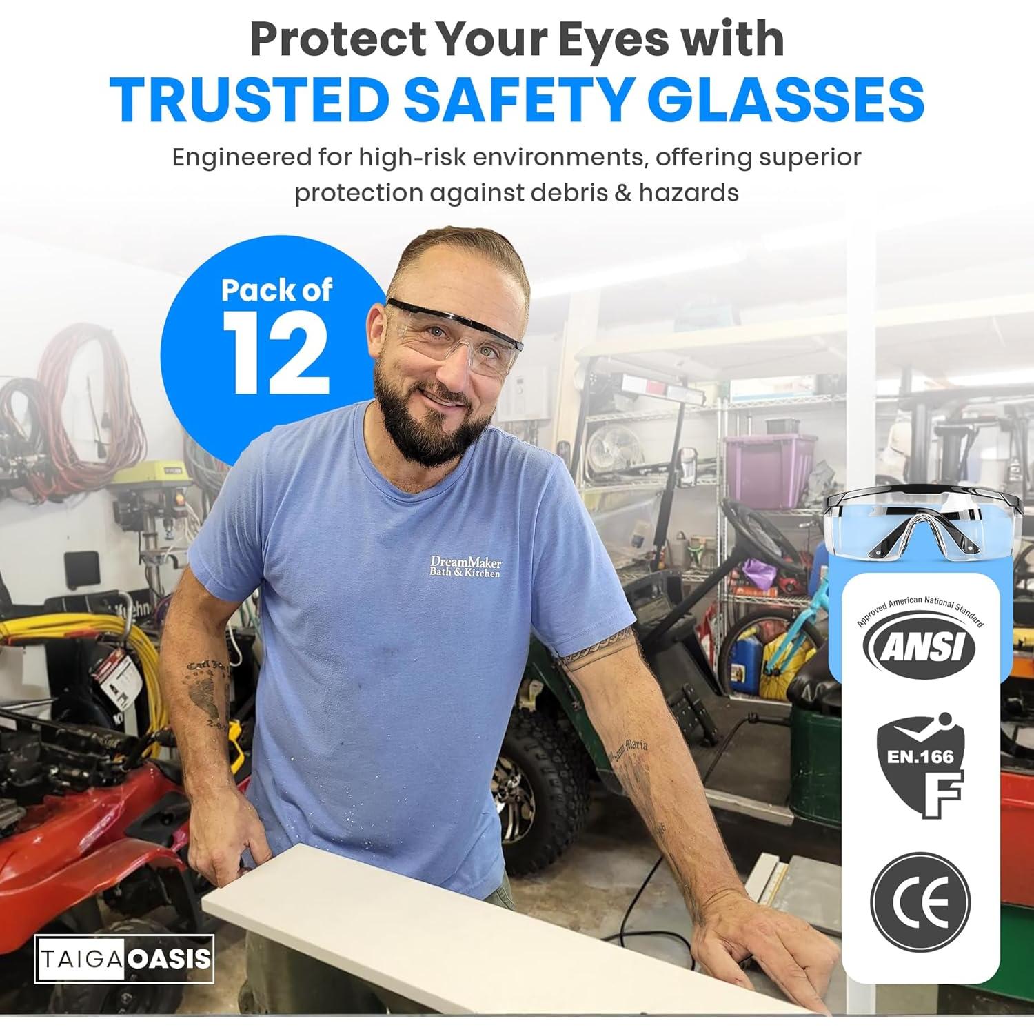 Gafas de Seguridad TAIGAOASIS WS01A Antivaho UV 12 Unidades