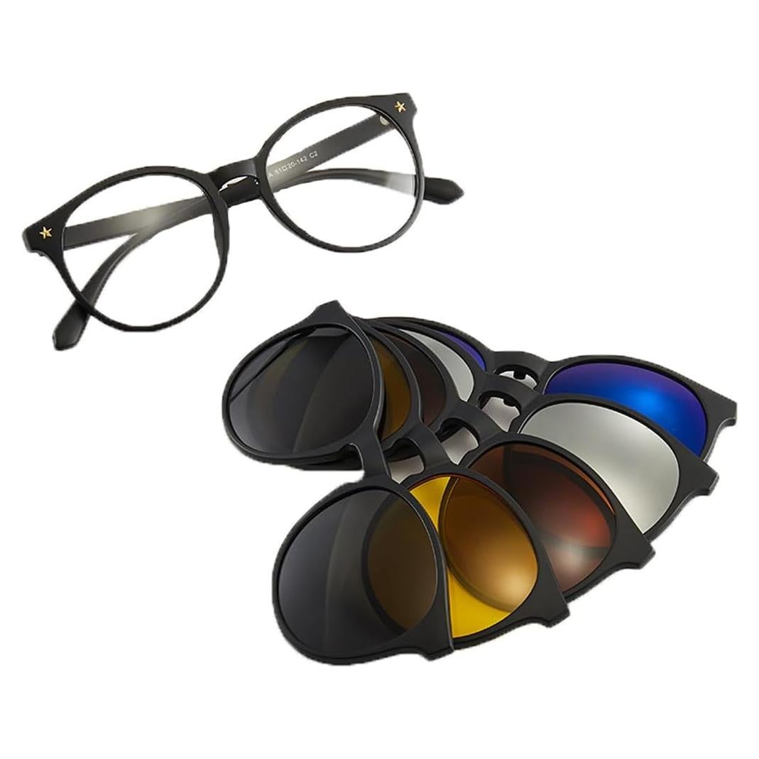 Gafas de Sol Magnéticas Clip On Polarizadas 5 Lentes Unisex