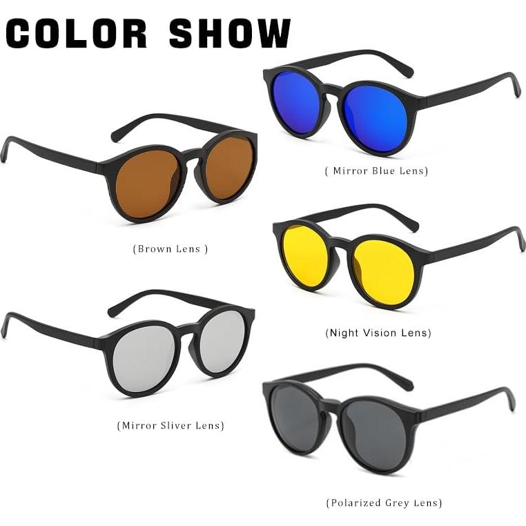 Gafas de Sol Magnéticas Clip On Polarizadas 5 Lentes Unisex