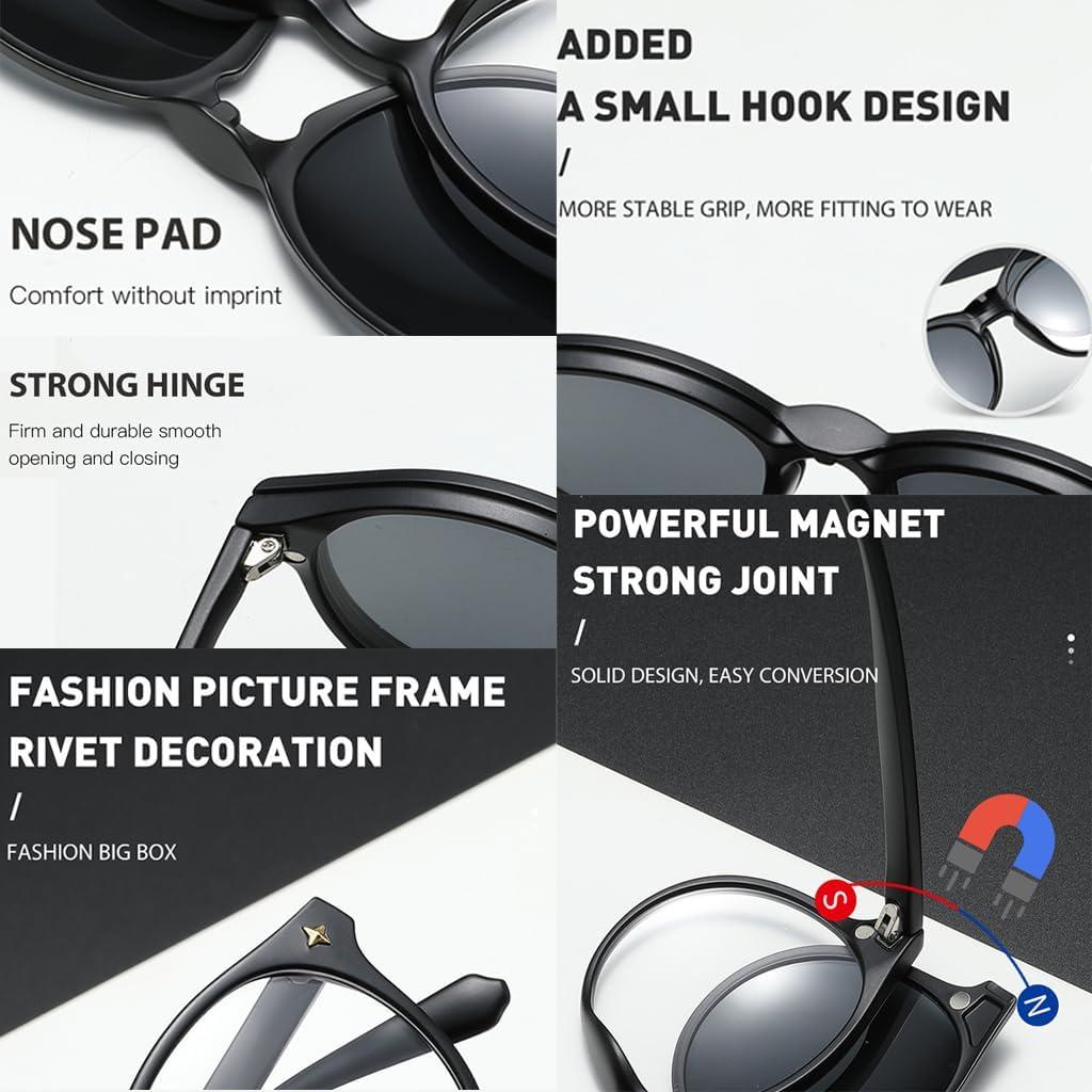 Gafas de Sol Magnéticas Clip On Polarizadas 5 Lentes Unisex
