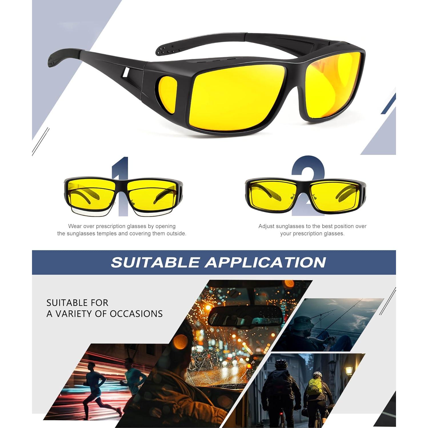 Gafas de Visión Nocturna KALIYADI HD para Usar Sobre Gafas