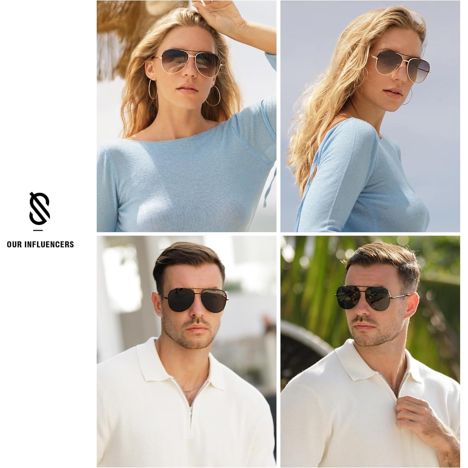 Gafas de sol aviador grandes SOJOS UV400 unisex