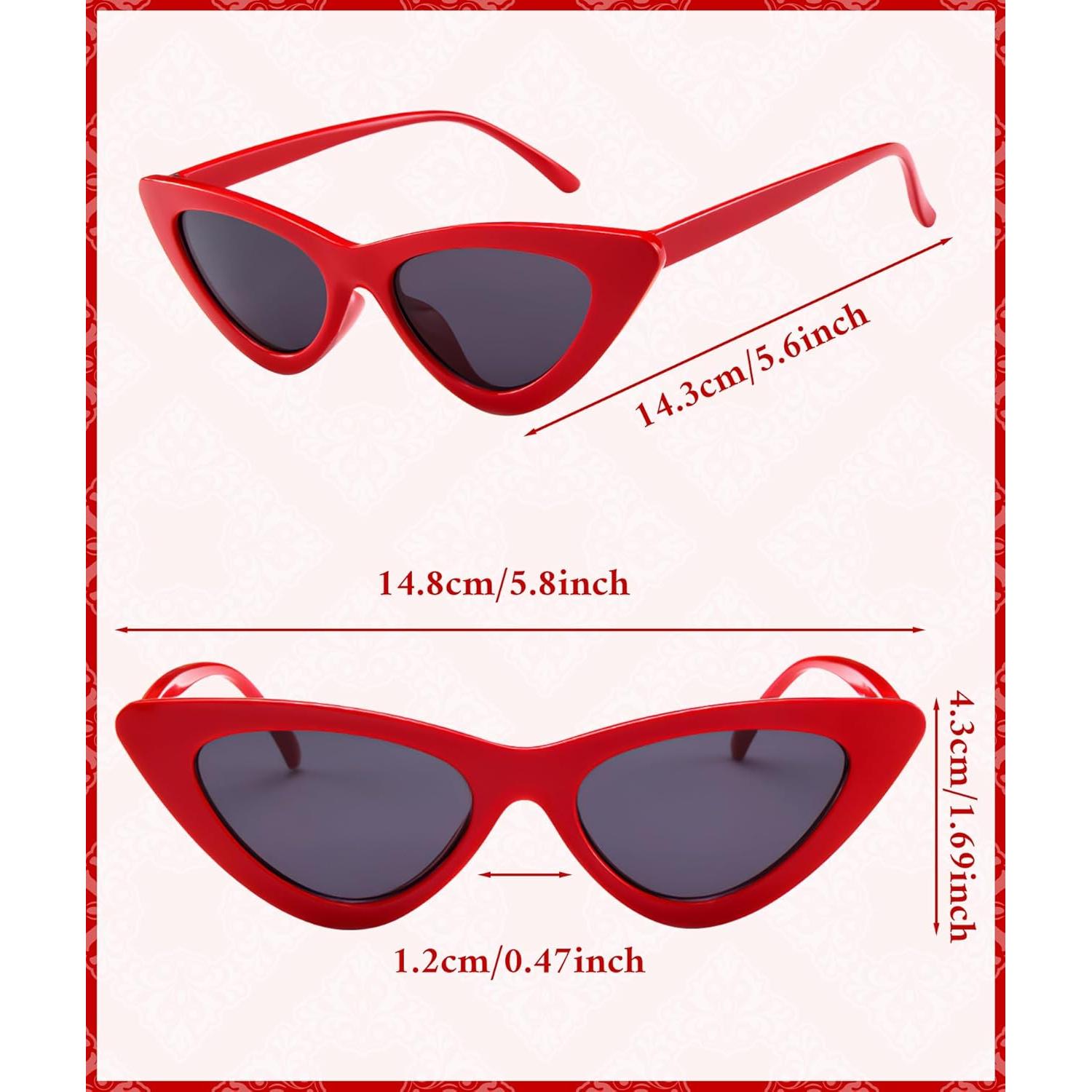 Gafas de sol cat eye vintage PLULON rojas para adultos y niños