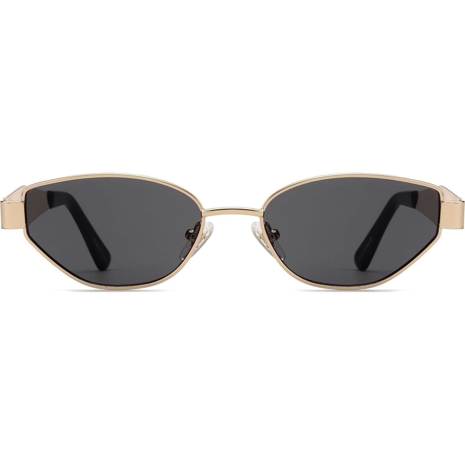 Gafas de sol retro estilo gato doradas UV400 para mujeres