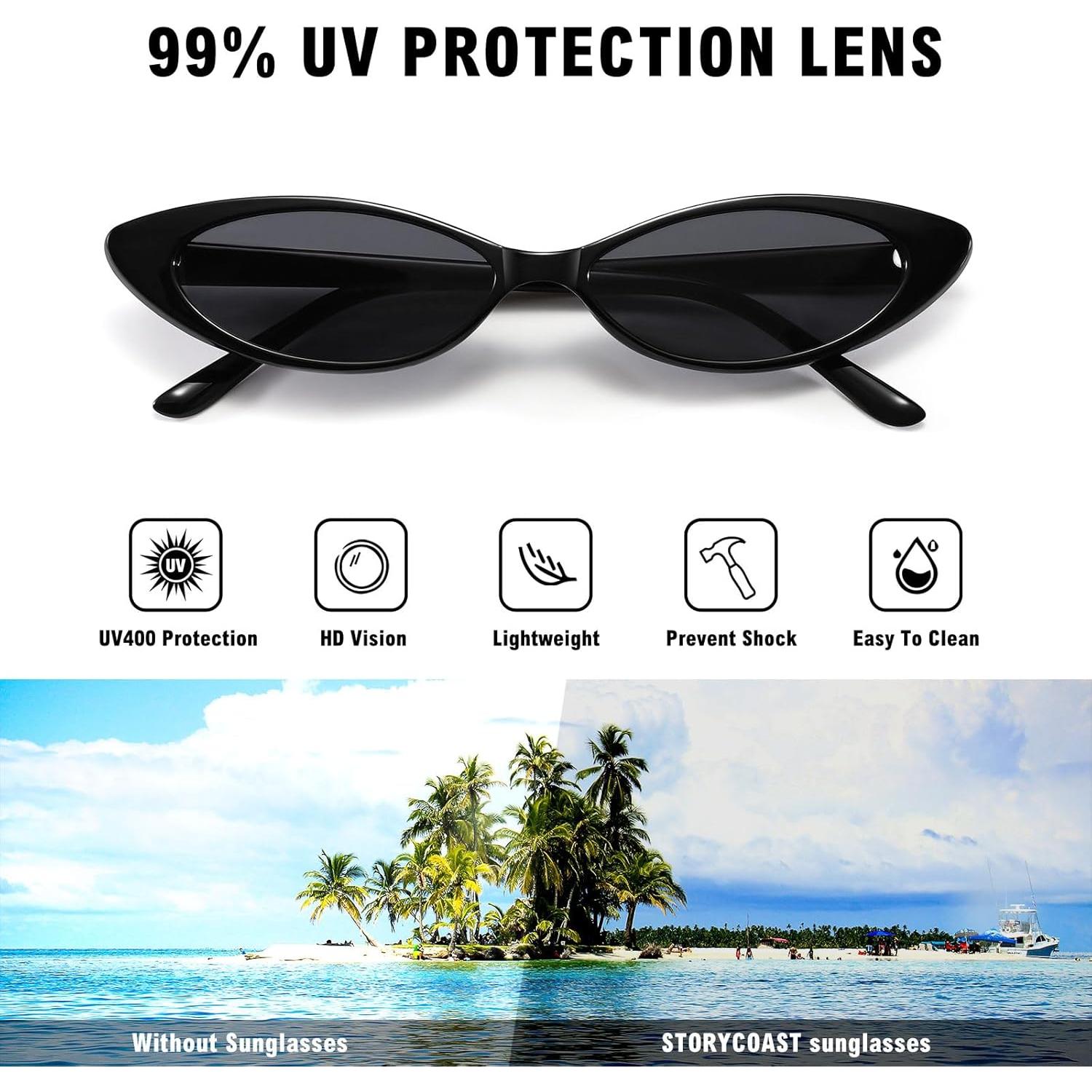 Gafas de sol retro STORYCOAST UV400 para mujeres, marco delgado