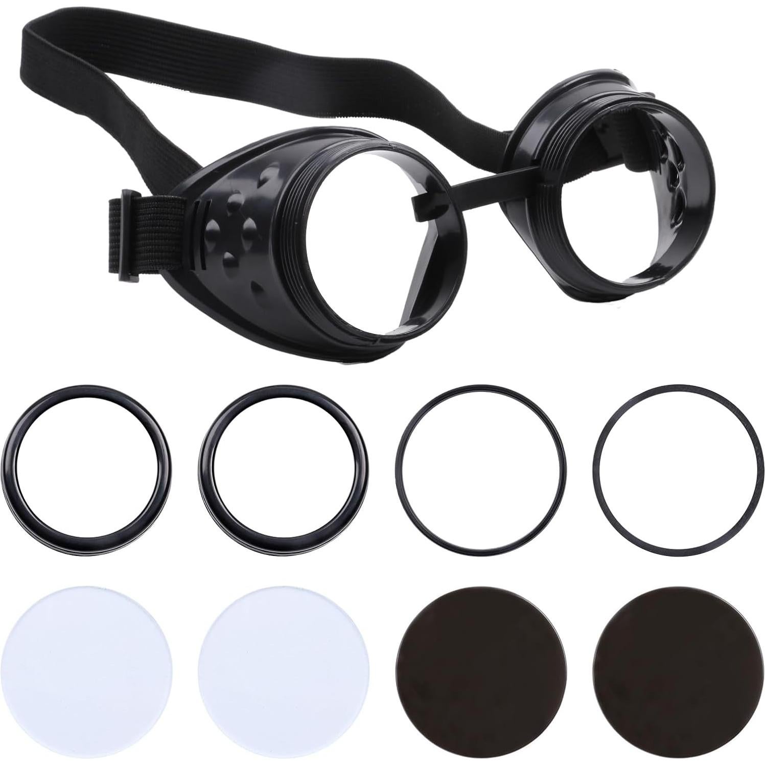 Gafas de Cosplay Steampunk Vintage Ajustables Negras