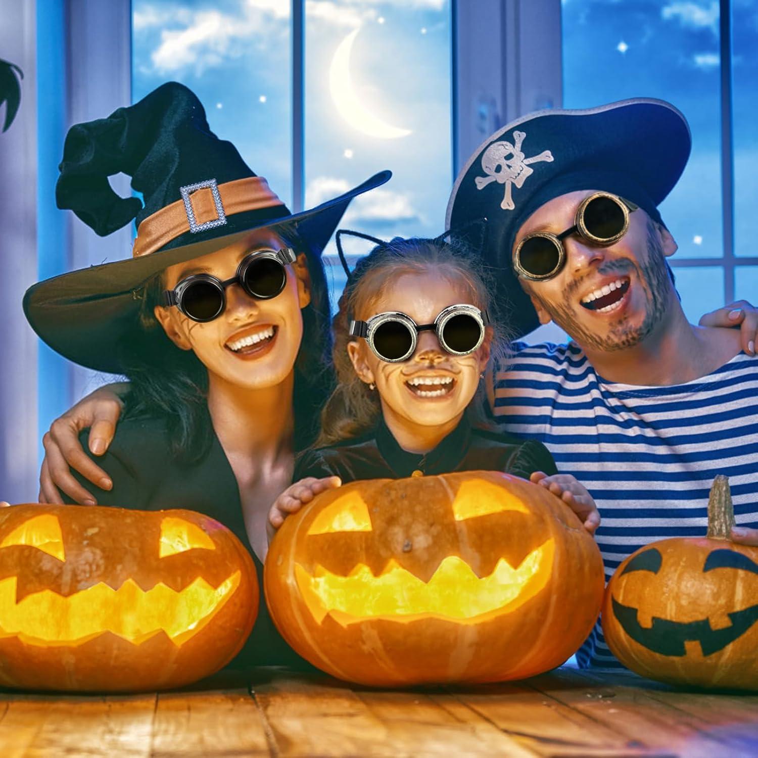 Gafas de Cosplay Steampunk Vintage Ajustables Negras