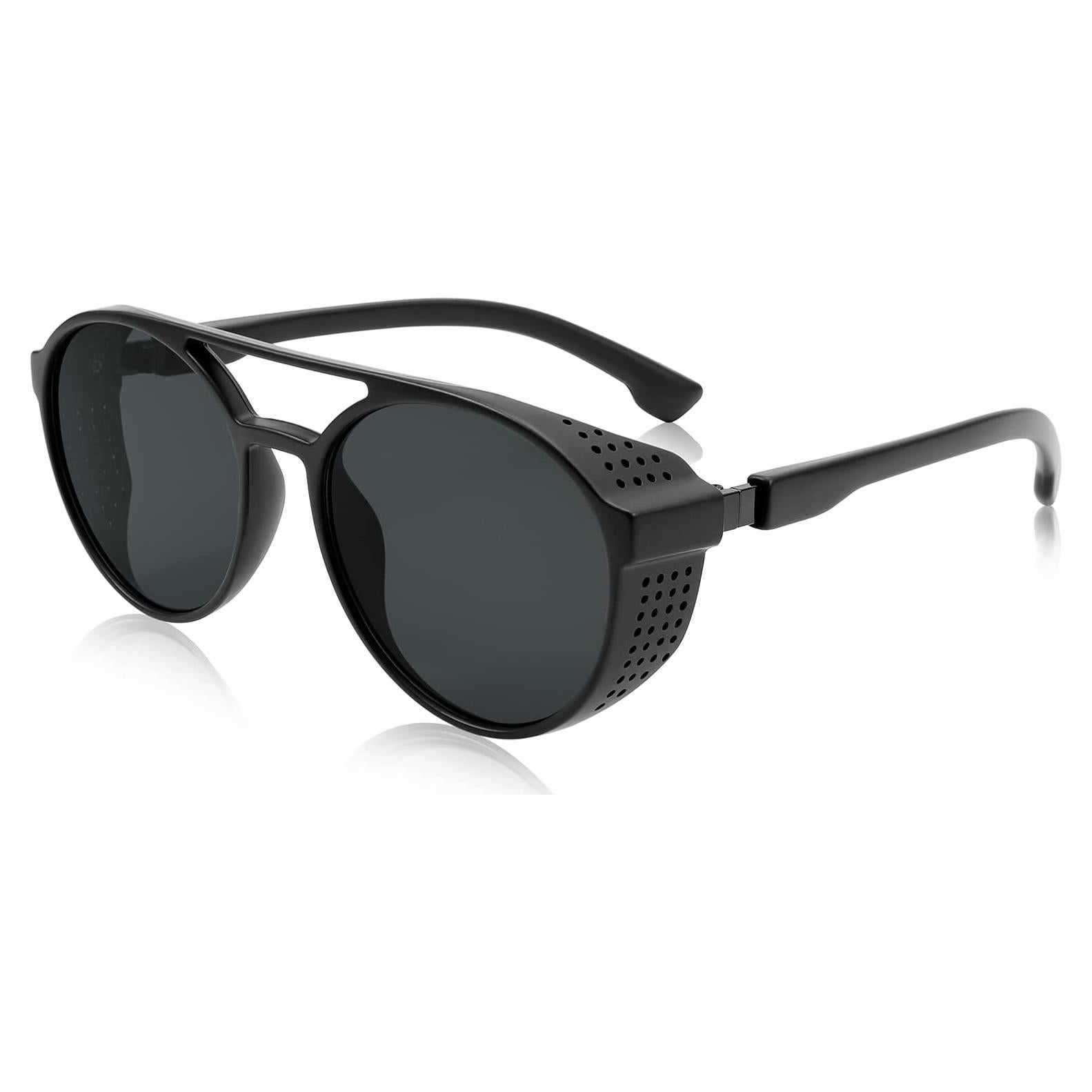 Gafas de sol Steampunk FEISEDY UV400 Unisex Lente Gris