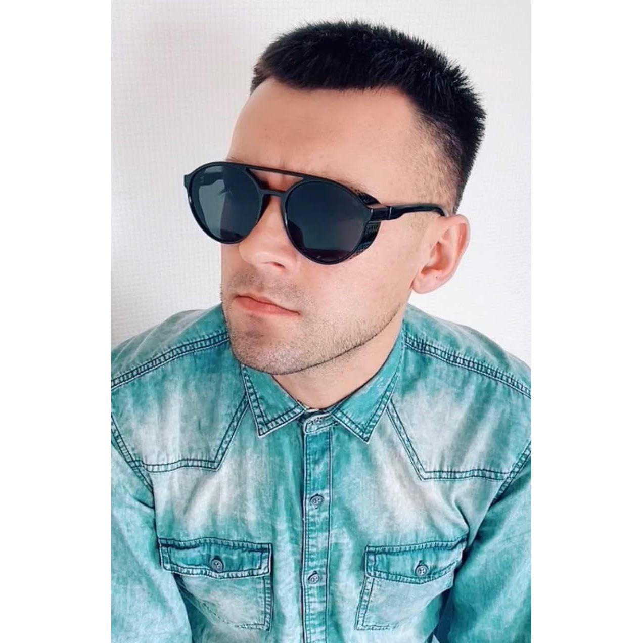 Gafas de sol Steampunk FEISEDY UV400 Unisex Lente Gris