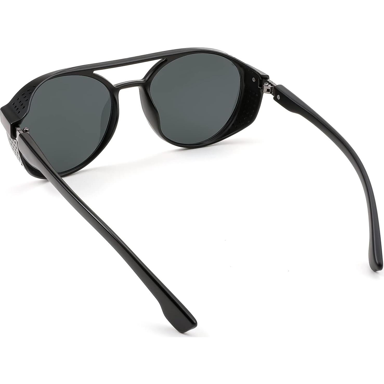 Gafas de sol Steampunk FEISEDY UV400 Unisex Lente Gris