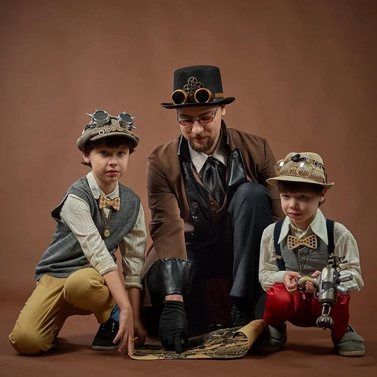 Gafas Steampunk Vintage Ajustables para Cosplay Adulto Unisex