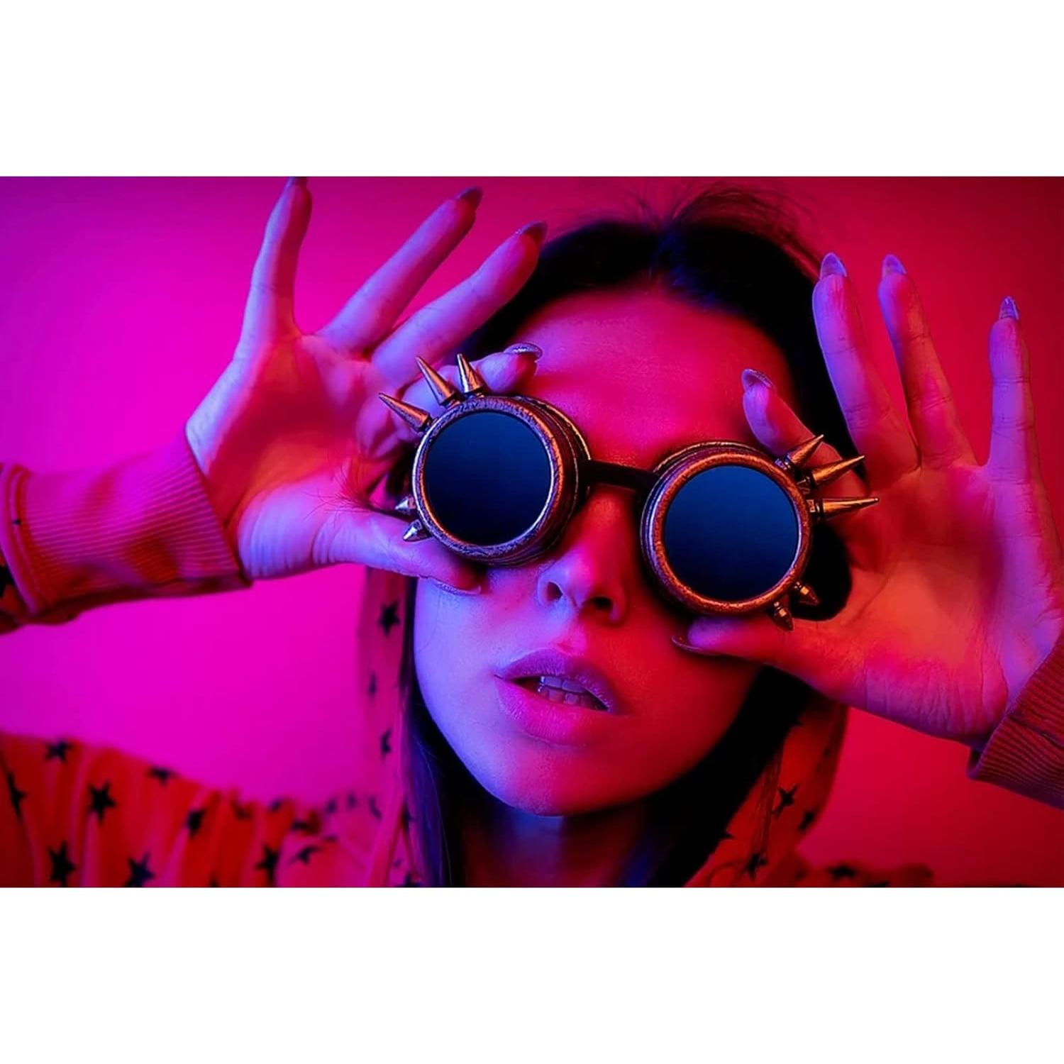 Gafas Steampunk Vintage Ajustables para Cosplay Adulto Unisex