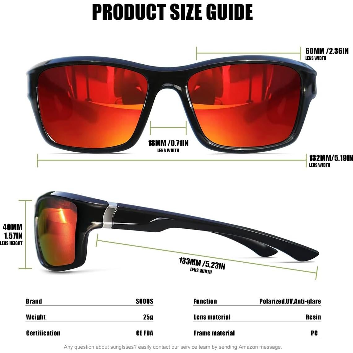 Gafas de sol deportivas polarizadas SQOQS UV400 - 3 pack