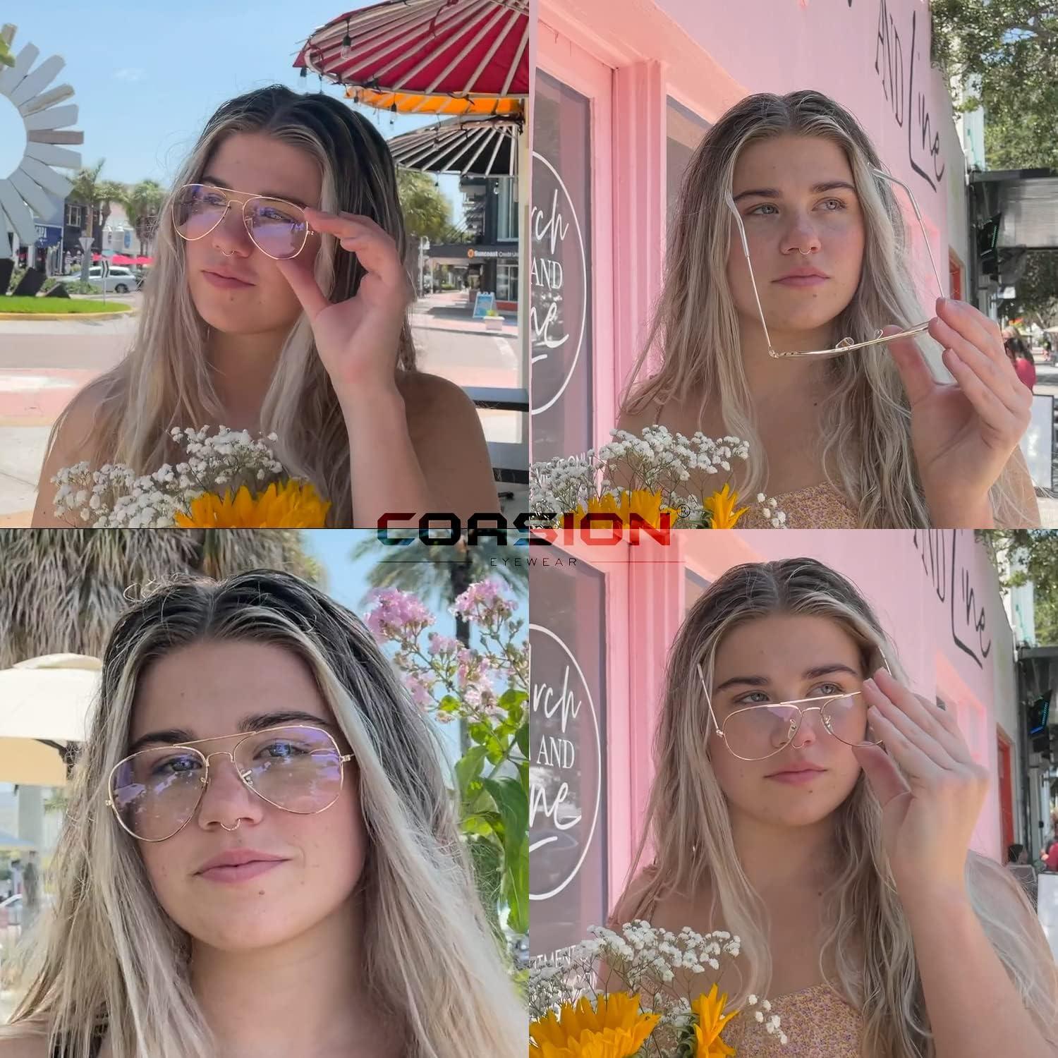 Gafas Aviador Clásicas COASION Lente Transparente Unisex