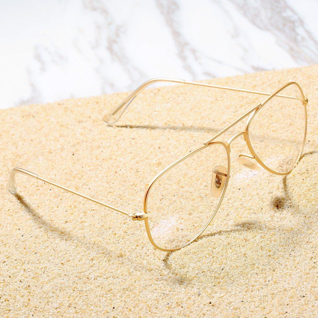 Gafas Aviador Clásicas COASION Lente Transparente Unisex