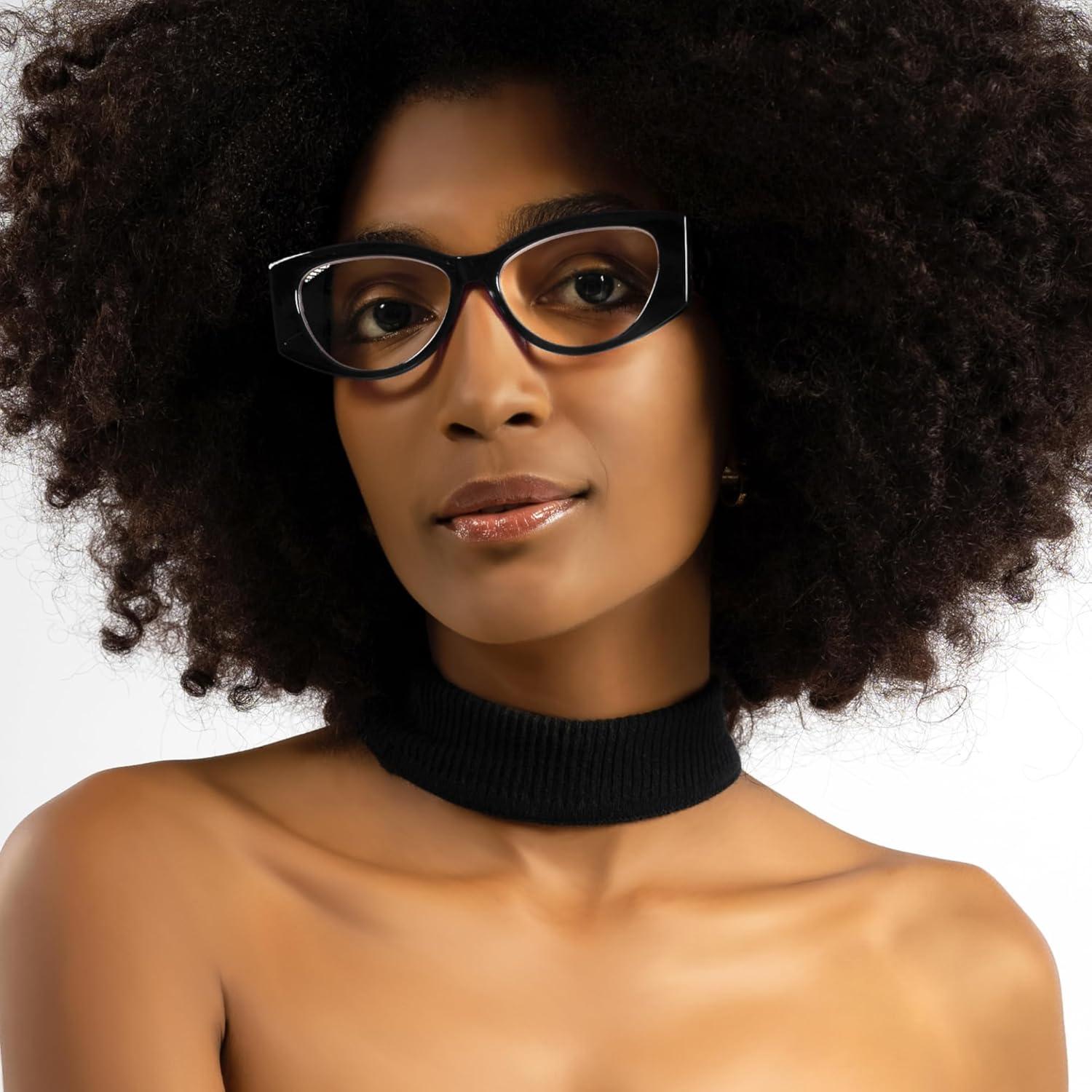 Gafas de lectura ojo de gato 1.0x 2SeeLife negras para mujeres