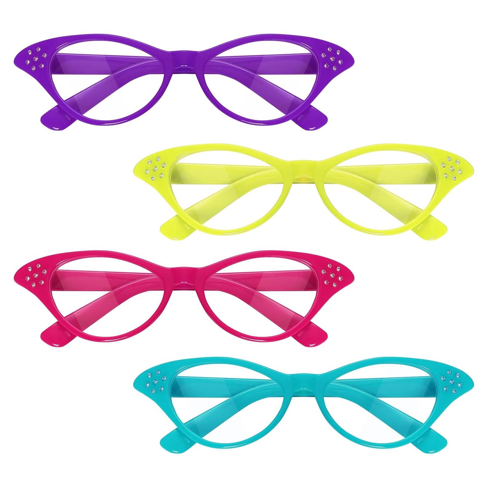 Gafas de Ojo de Gato Vintage Fumwase 4PCS para Mujeres