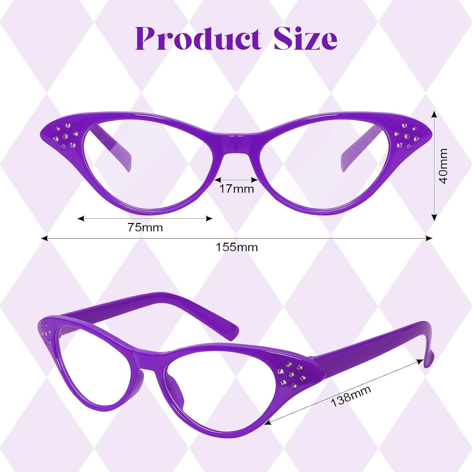 Gafas de Ojo de Gato Vintage Fumwase 4PCS para Mujeres