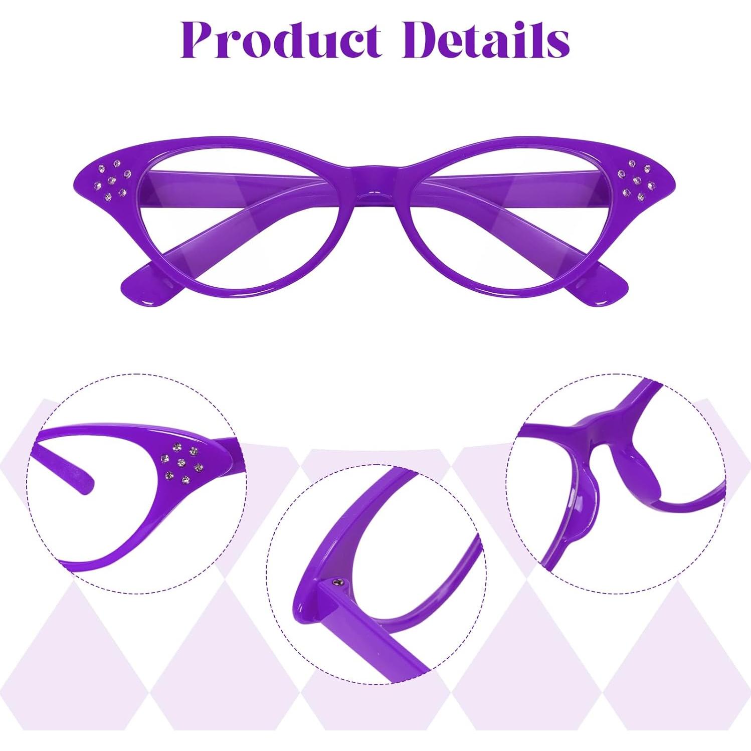 Gafas de Ojo de Gato Vintage Fumwase 4PCS para Mujeres