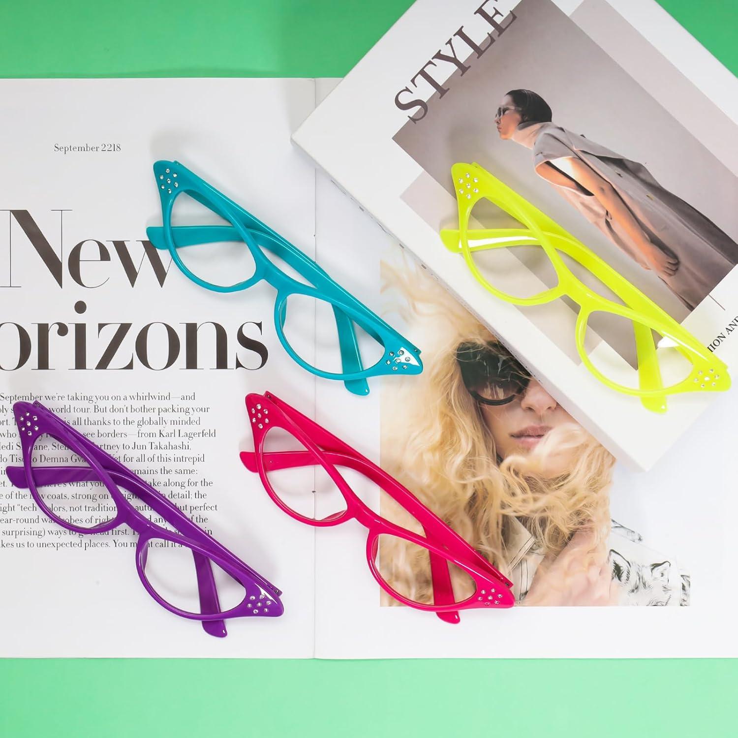 Gafas de Ojo de Gato Vintage Fumwase 4PCS para Mujeres