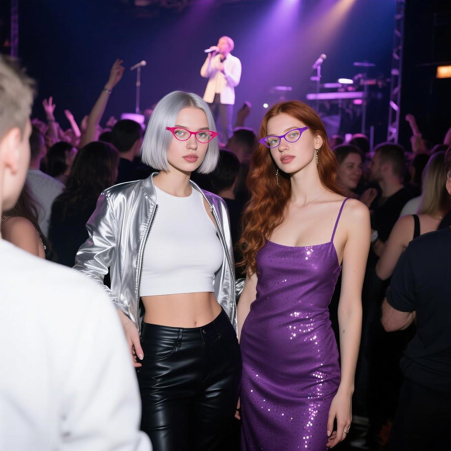 Gafas de Ojo de Gato Vintage Fumwase 4PCS para Mujeres