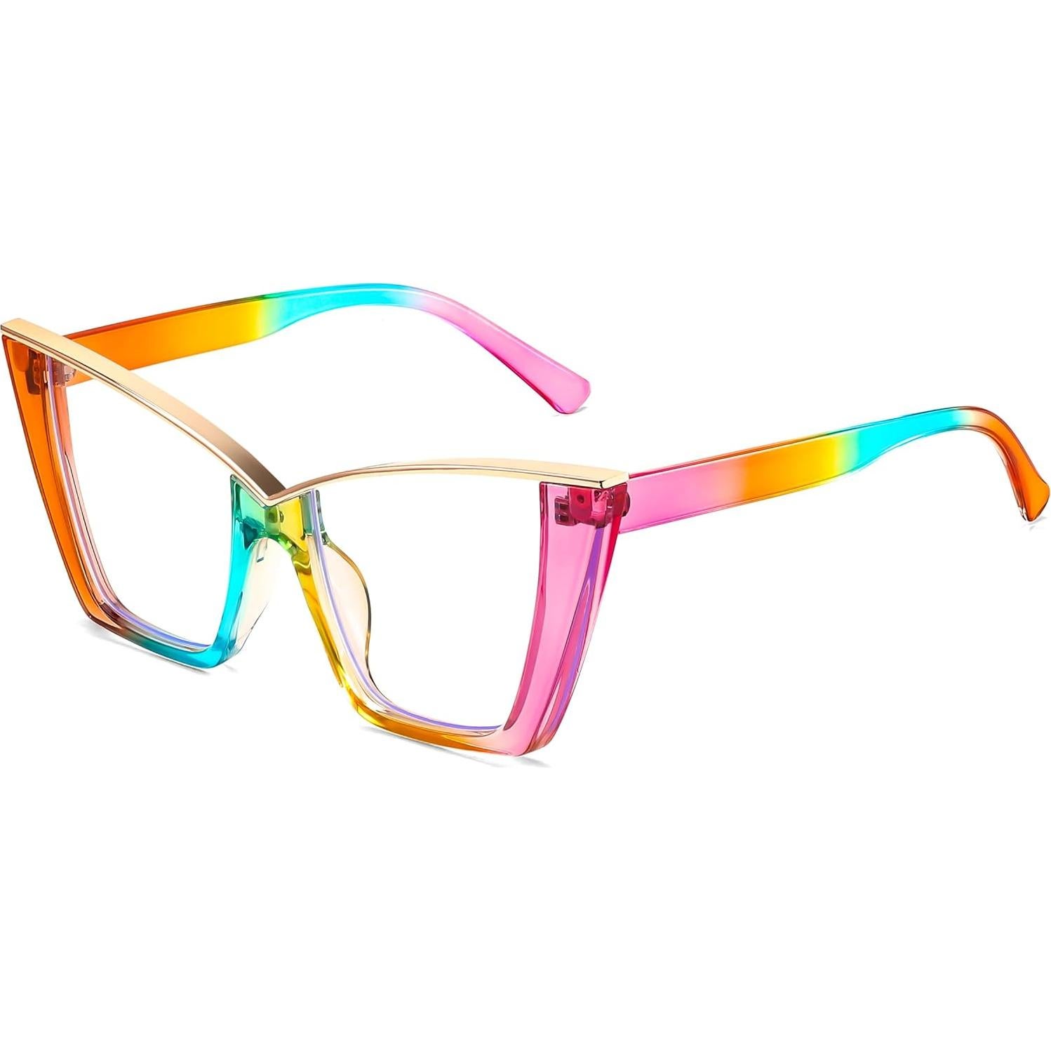 Gafas de luz azul FEISEDY ojo de gato grandes para mujeres