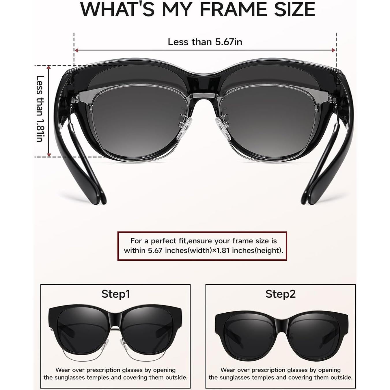 Gafas de sol Wzerry para usar sobre gafas UV400 polarizadas