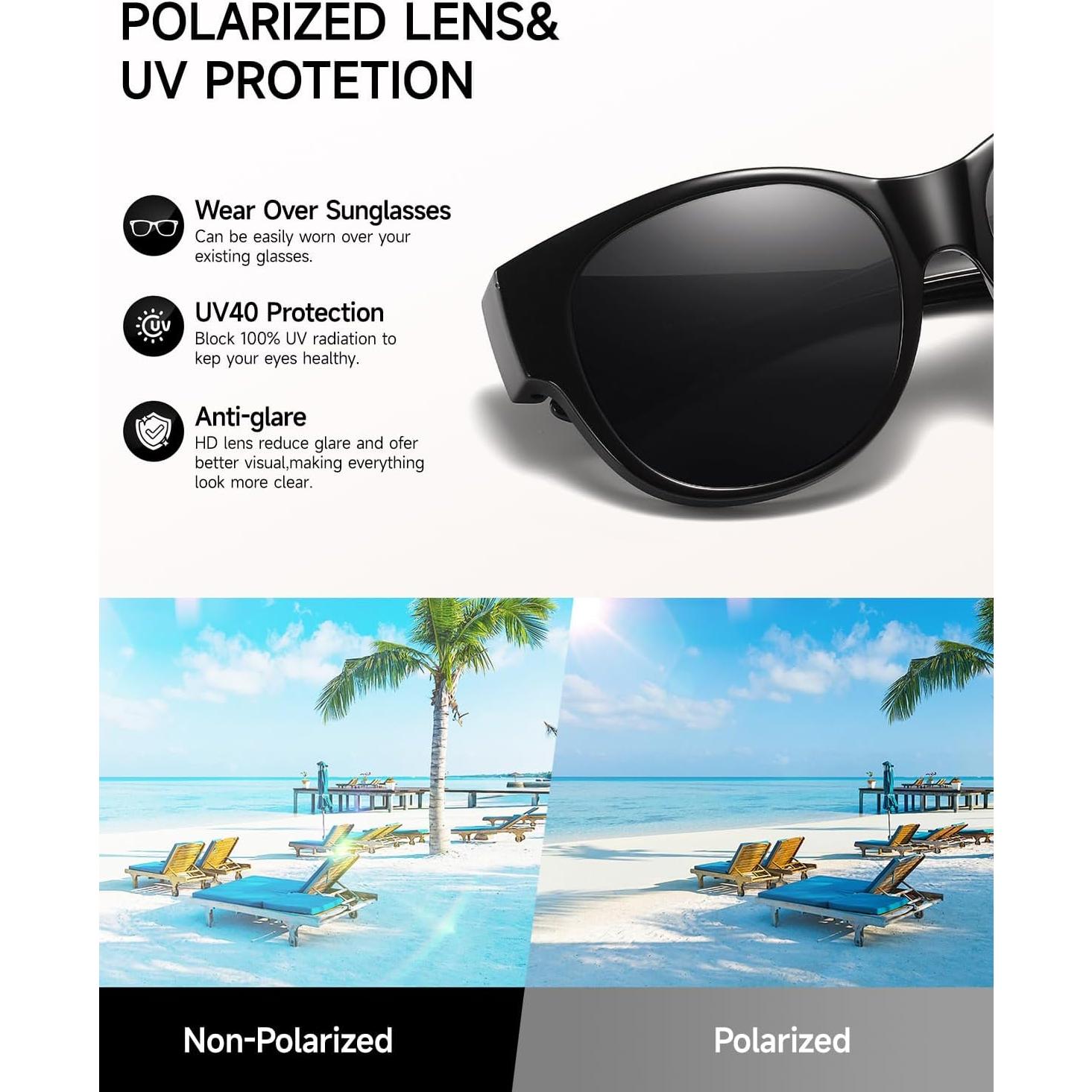 Gafas de sol Wzerry para usar sobre gafas UV400 polarizadas