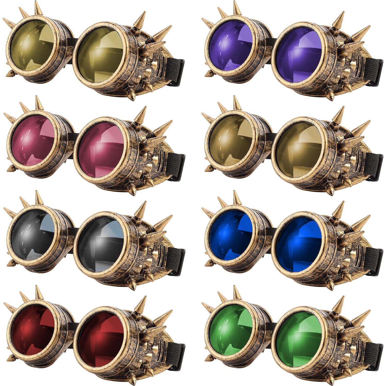 Gafas Steampunk Vintage Lelinta Ajustables con 7 Lentes Intercambiables