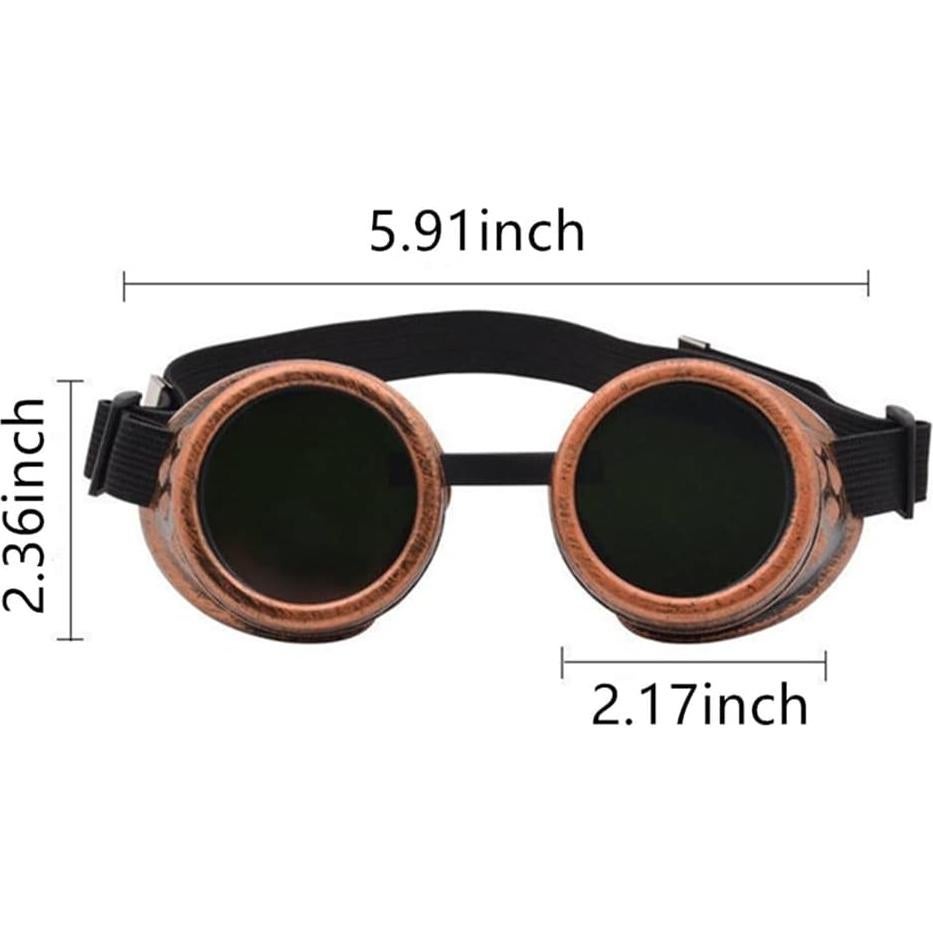 Gafas Steampunk Vintage AOBOR con 2 Lentes y Banda Ajustable