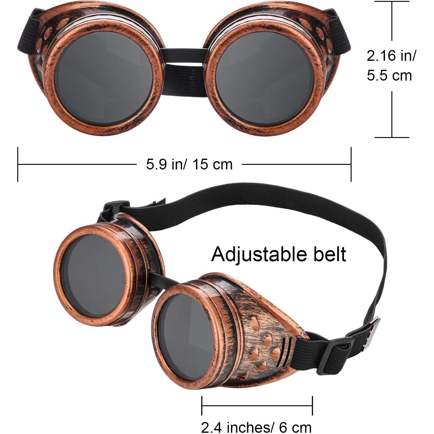 Gafas Cibernéticas Steampunk Frienda - 3 Piezas Vintage
